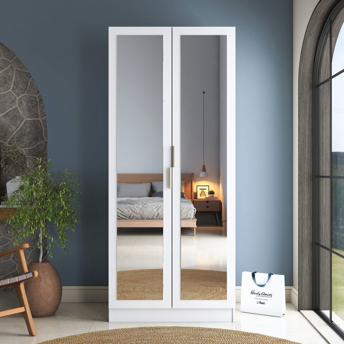Hanah Home Armario Blanco con Estanterías Hanah Home Armario Blanco con Estanterías